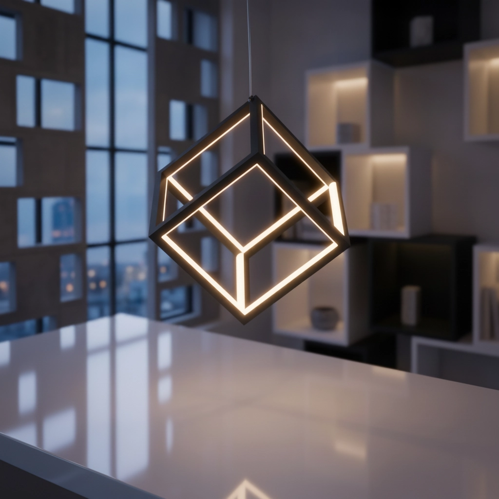 Square pendant lamp Gabbia black