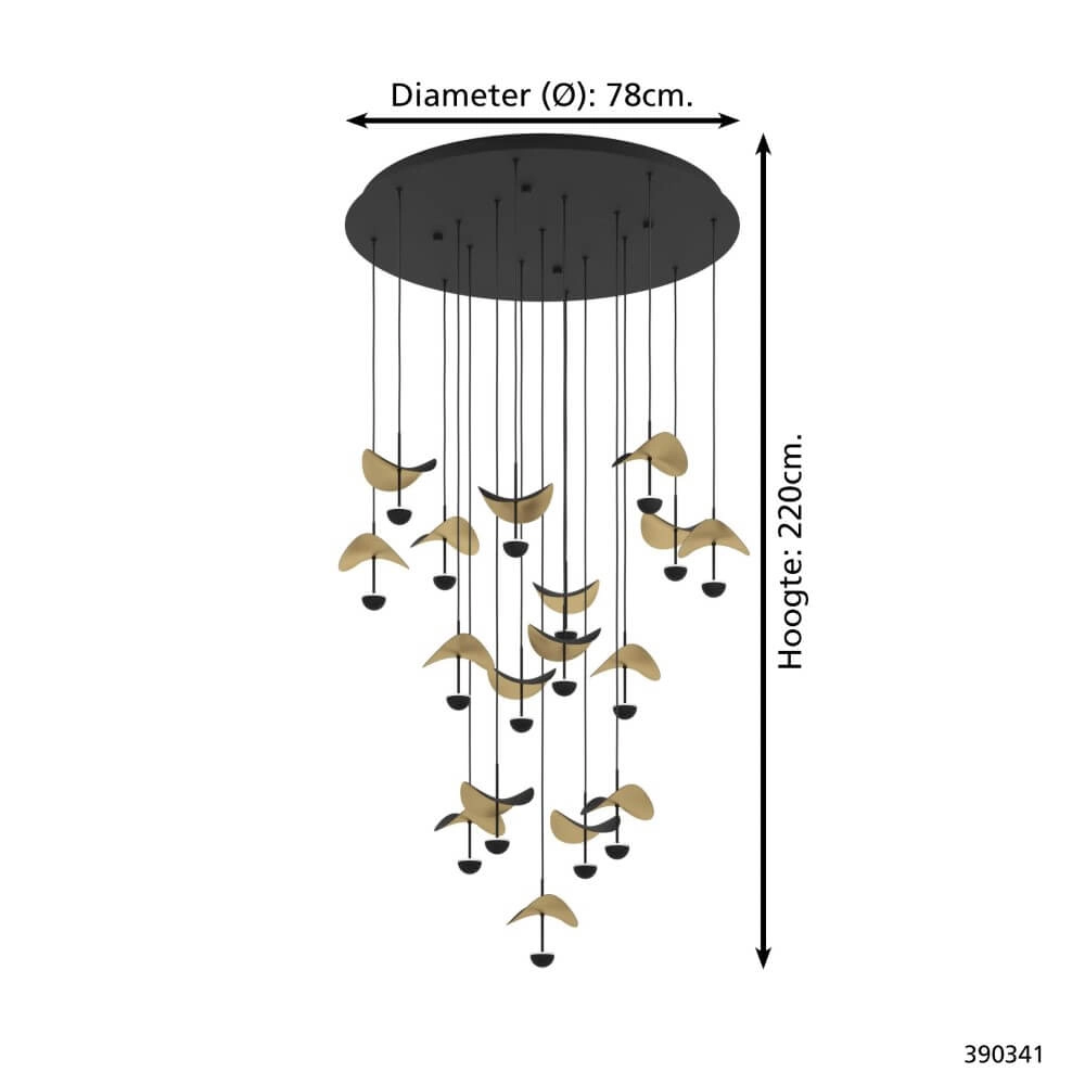 Black with gold hanging lamp Dracera Stars of Light 9008606270552