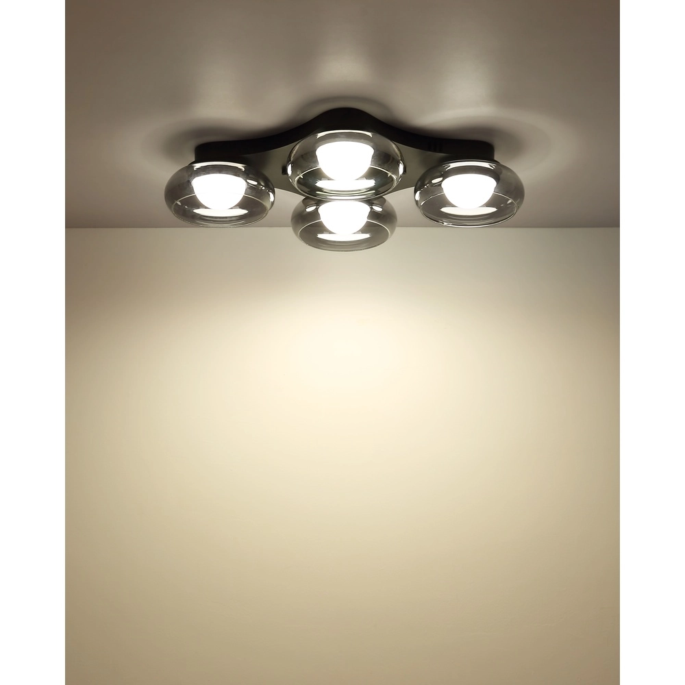 Design ceiling lamp Carlene 4-light black Globo 9007371575176