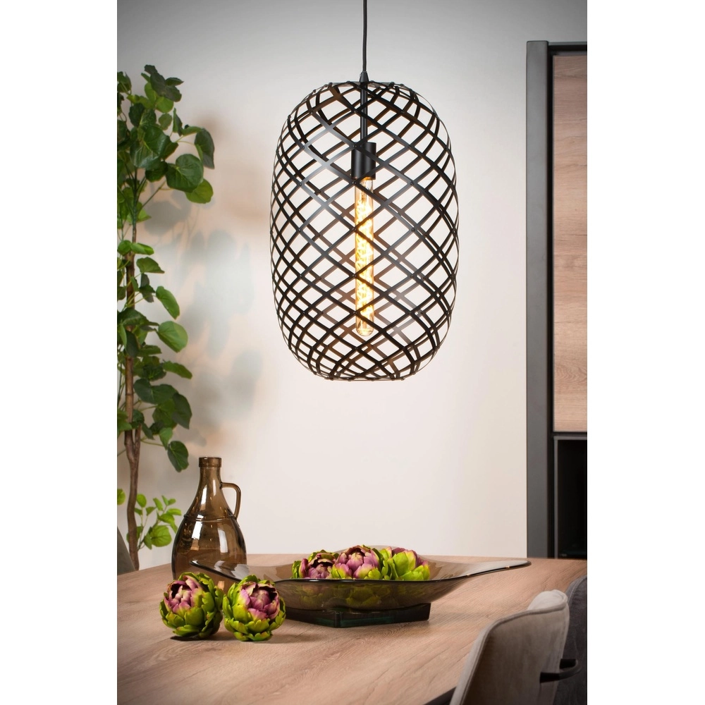 Pendant lamp Wolfram Ø 32cm black Lucide 5411212211163