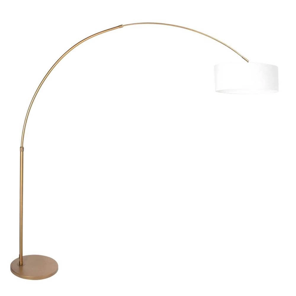 Arc lamp Sparkled Light bronze with coarse white shade Ø 45cm