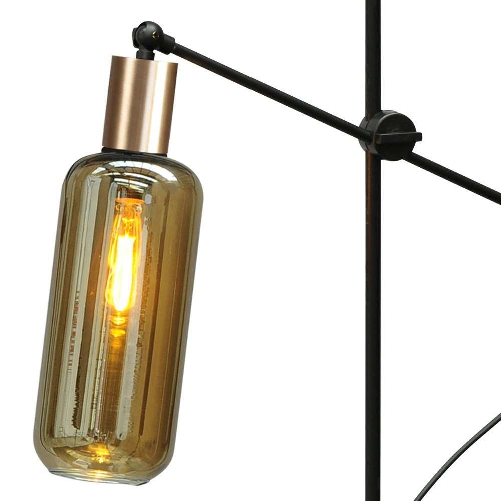 Black table lamp with gold Bounty with cylinder glass Masterlight 8718121248509
