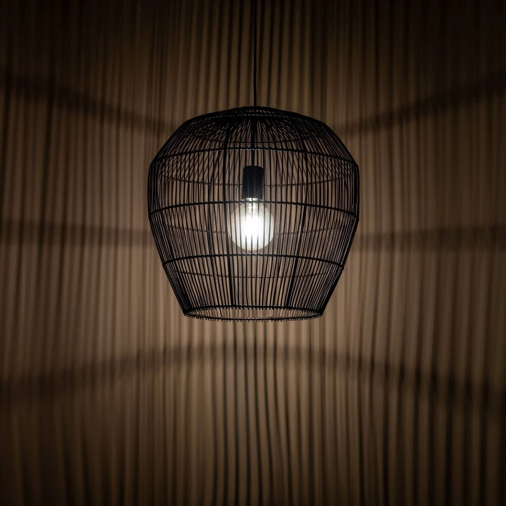 Rattan pendant lamp Haiti S Ø 43cm black Lyora 5903139111669