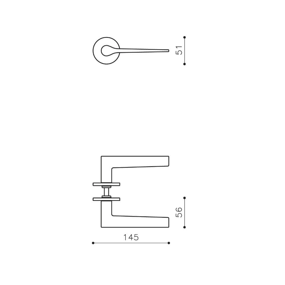 Design door handle Lama L matt chrome Olivari 8714186477816
