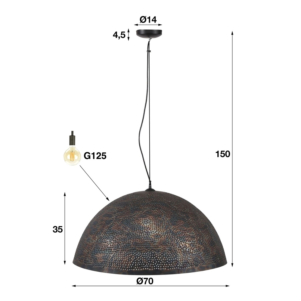 XXL industrial pendant lamp Punch Ø 70cm Lyora 8716803512856