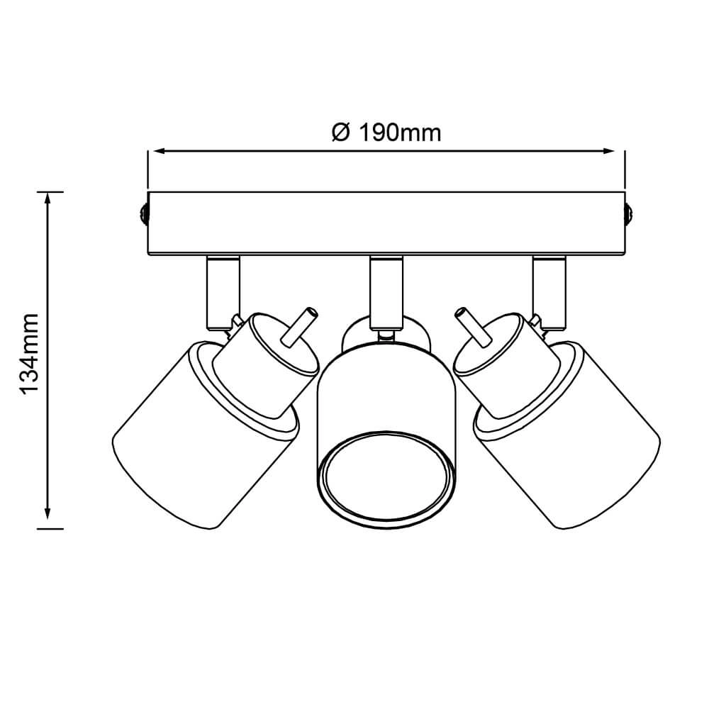Black ceiling spotlight Andres 3-light Brilliant 4004353409356