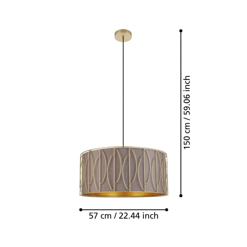 Modern hanging lamp Corojal cappuccino with gold Stars of Light 9008606243181