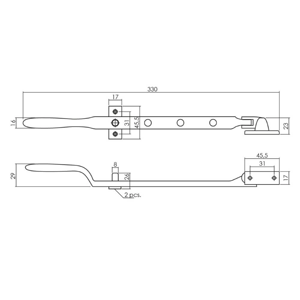 Window holder Ramo with adjustment pin black Intersteel 8714186508695
