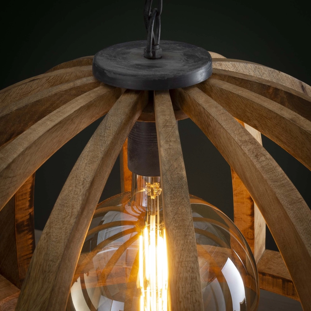 Wooden dining table pendant lamp Orba Ø 60cm - E27 Lyora 8716803513211