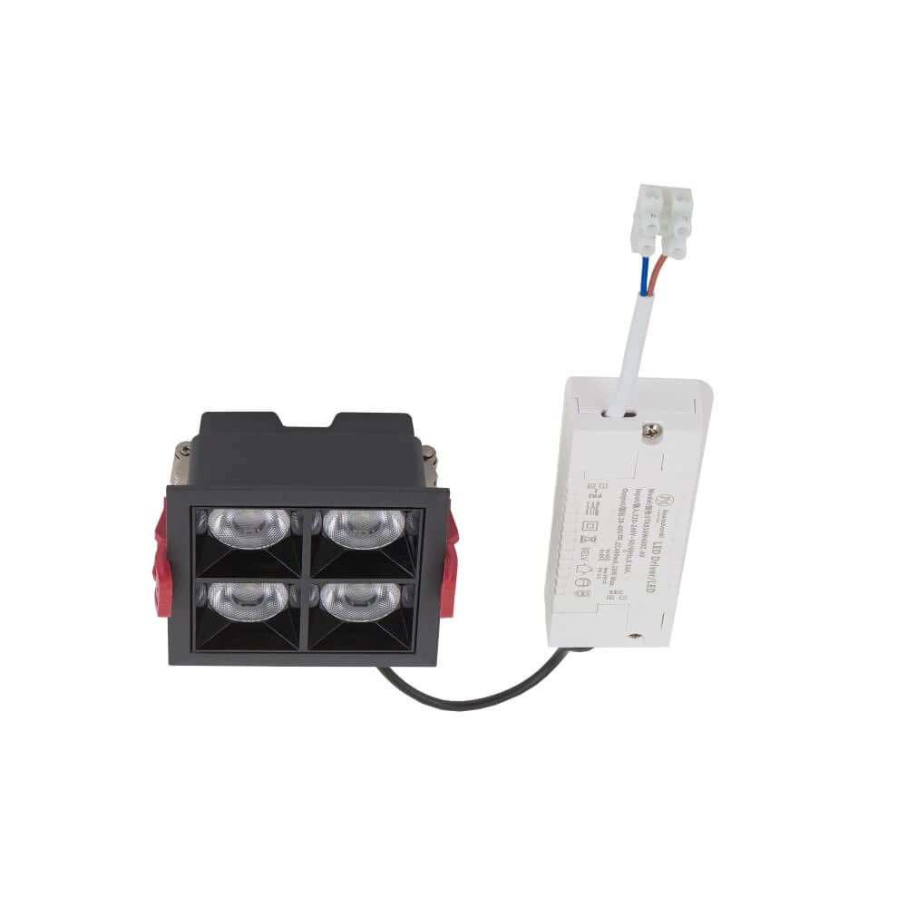 Black recessed spotlight Midi Led 2x2 LEDs - 3000K Lyora 5903139100618