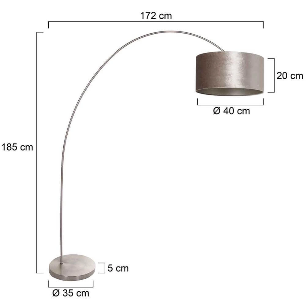 Arc lamp Solva metal with silver shade Steinhauer 8712746174830
