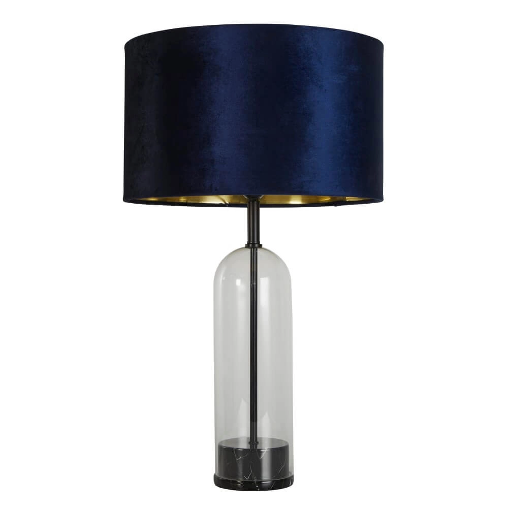 Unique table lamp Oxford with dark blue hood