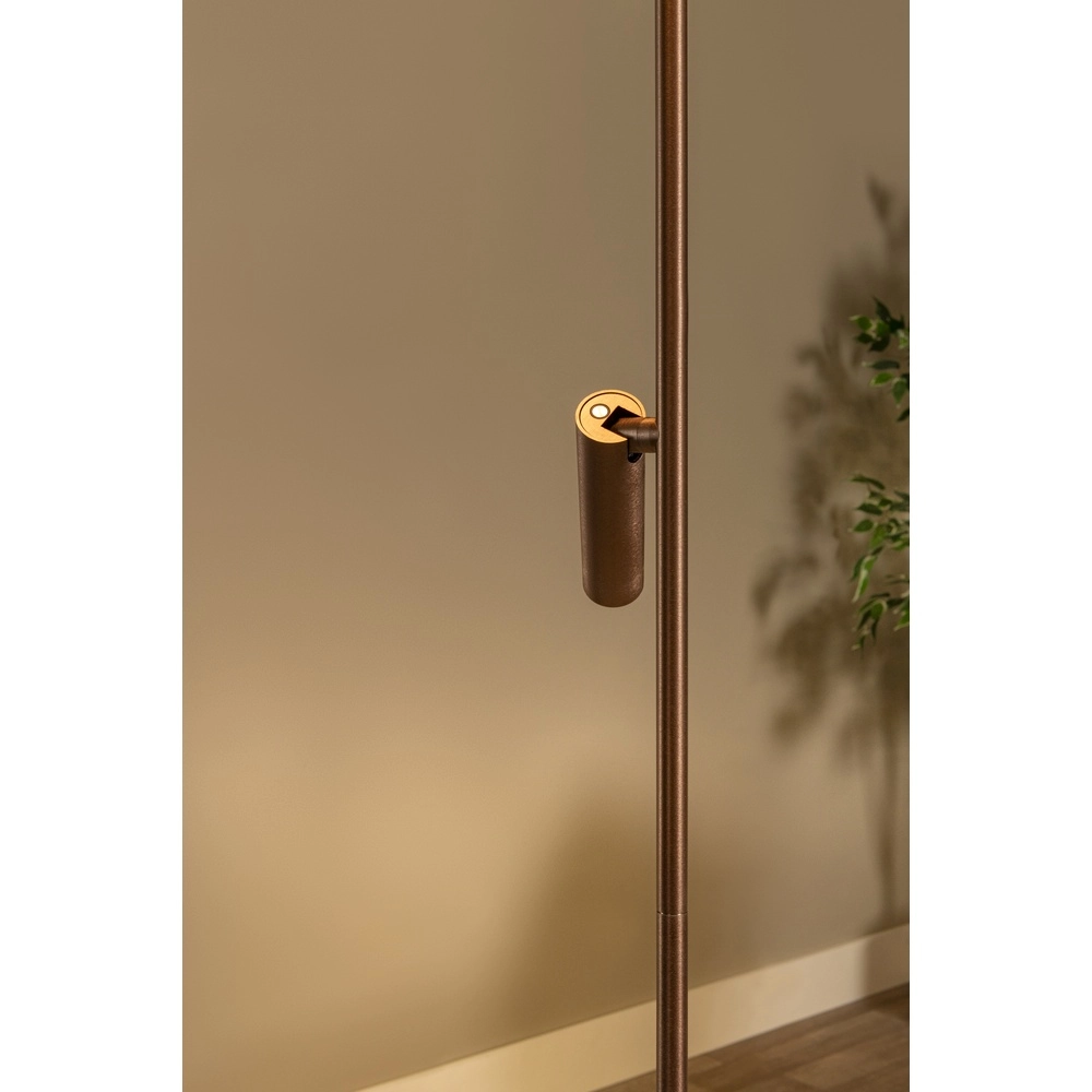 Sleek floor lamp with reading lamp Applause Brushed copper - LED Premium by Lucide 5411212221872