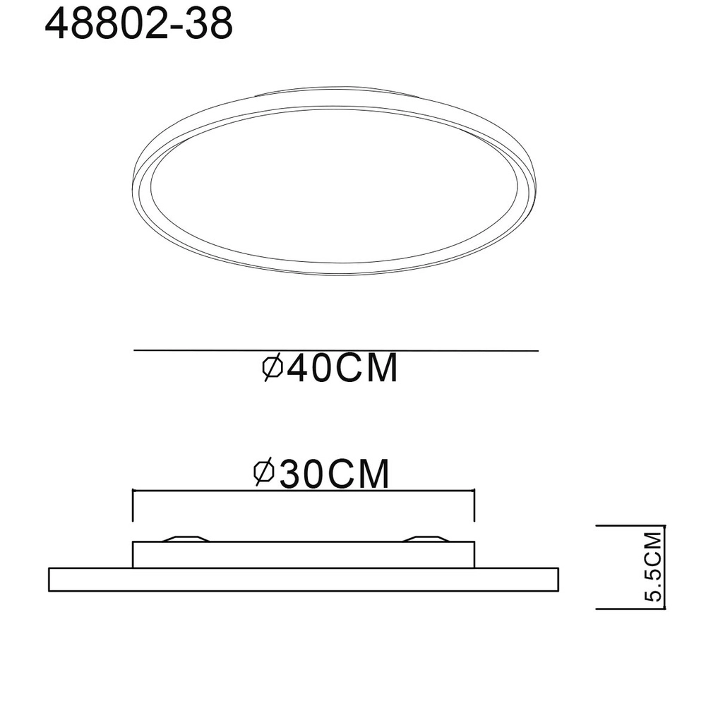 Sleek ceiling light Dublin Ø 40cm grey Globo 9007371447084