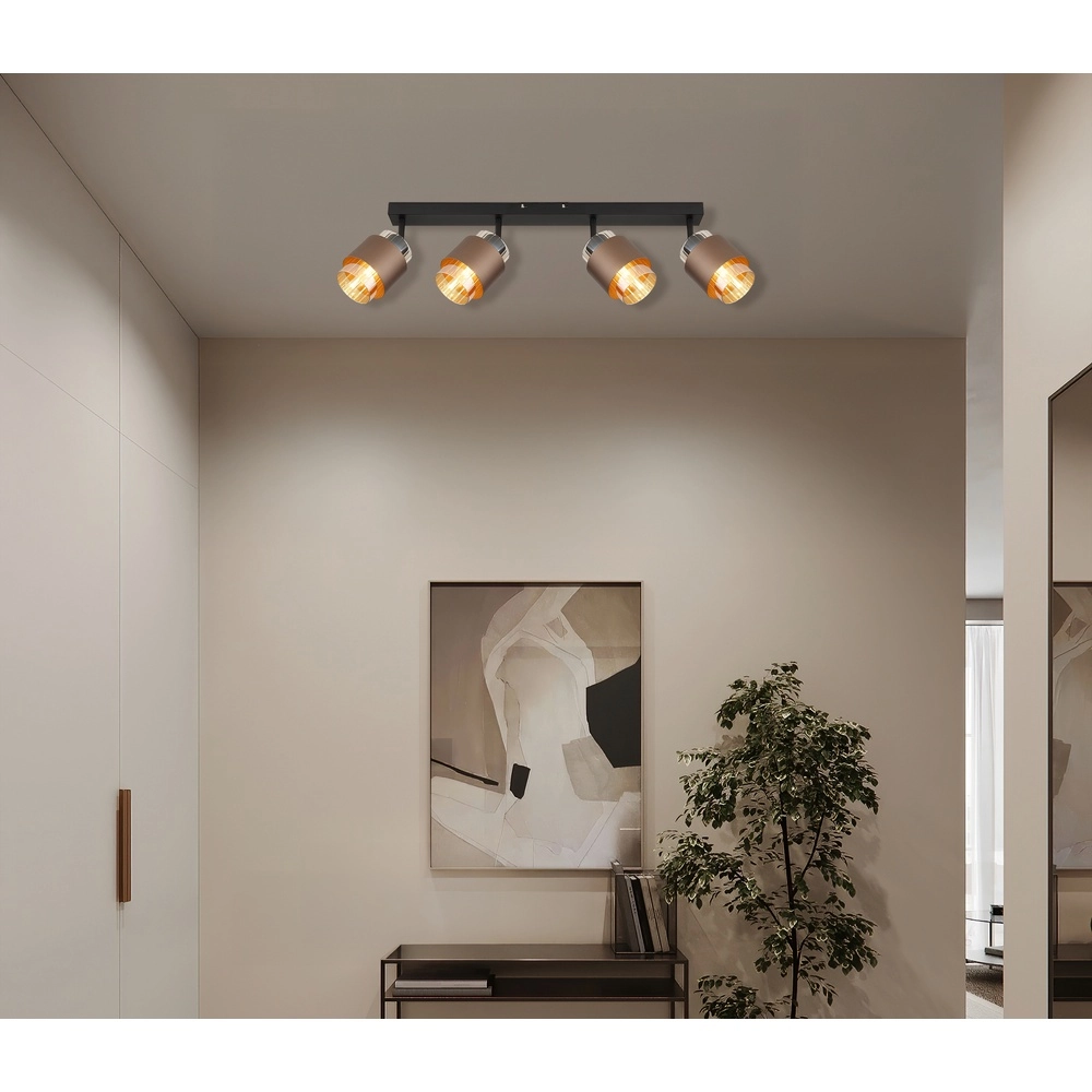 Design ceiling lamp Milley 4-light black Globo 9007371589340