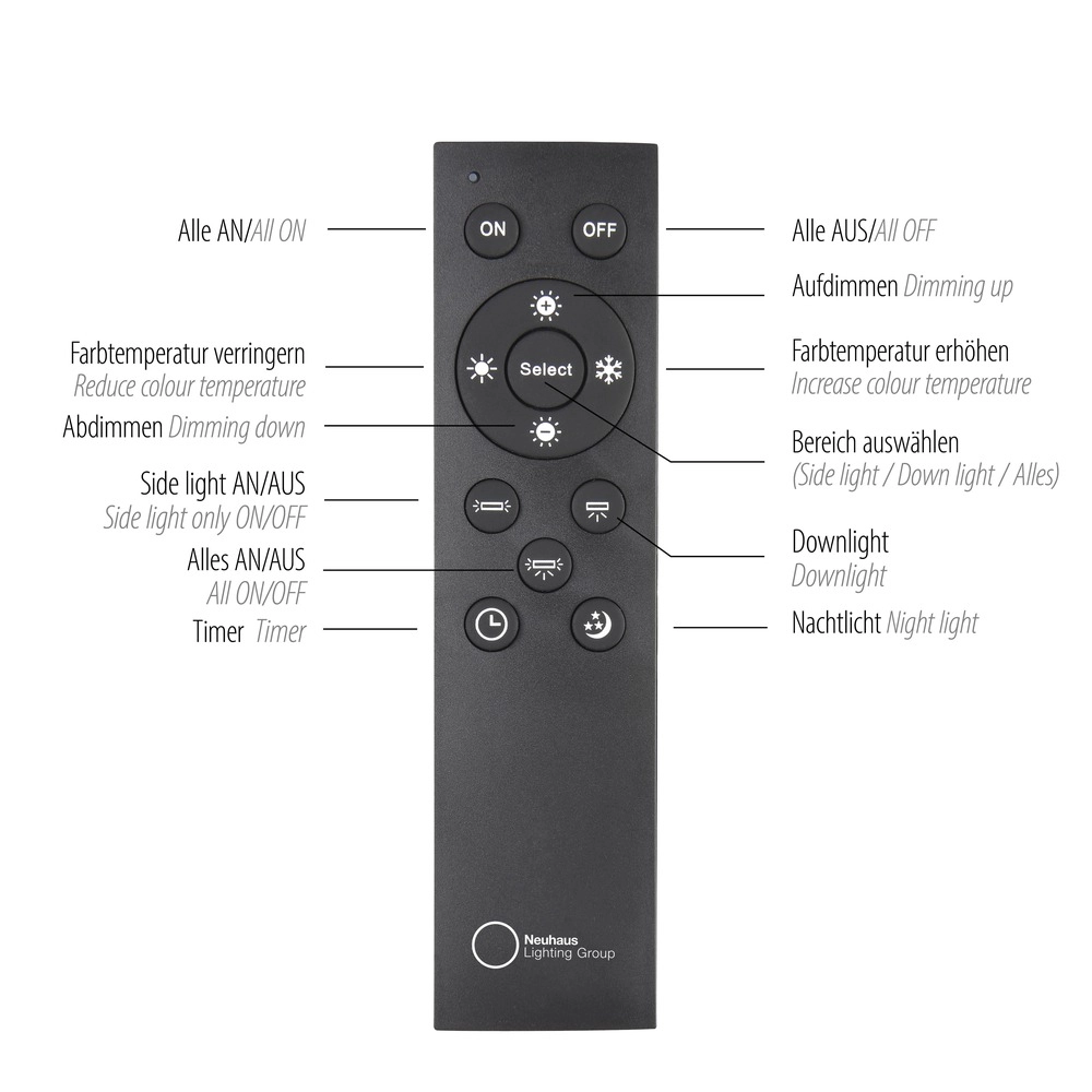 Ceiling surface-mounted spot Pure Lines Spot 110cm - white Paul Neuhaus 4012248395837