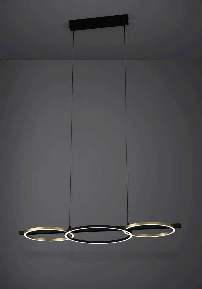 Hanging lamp with rings Lanacera black with gold Stars of Light 9008606221417