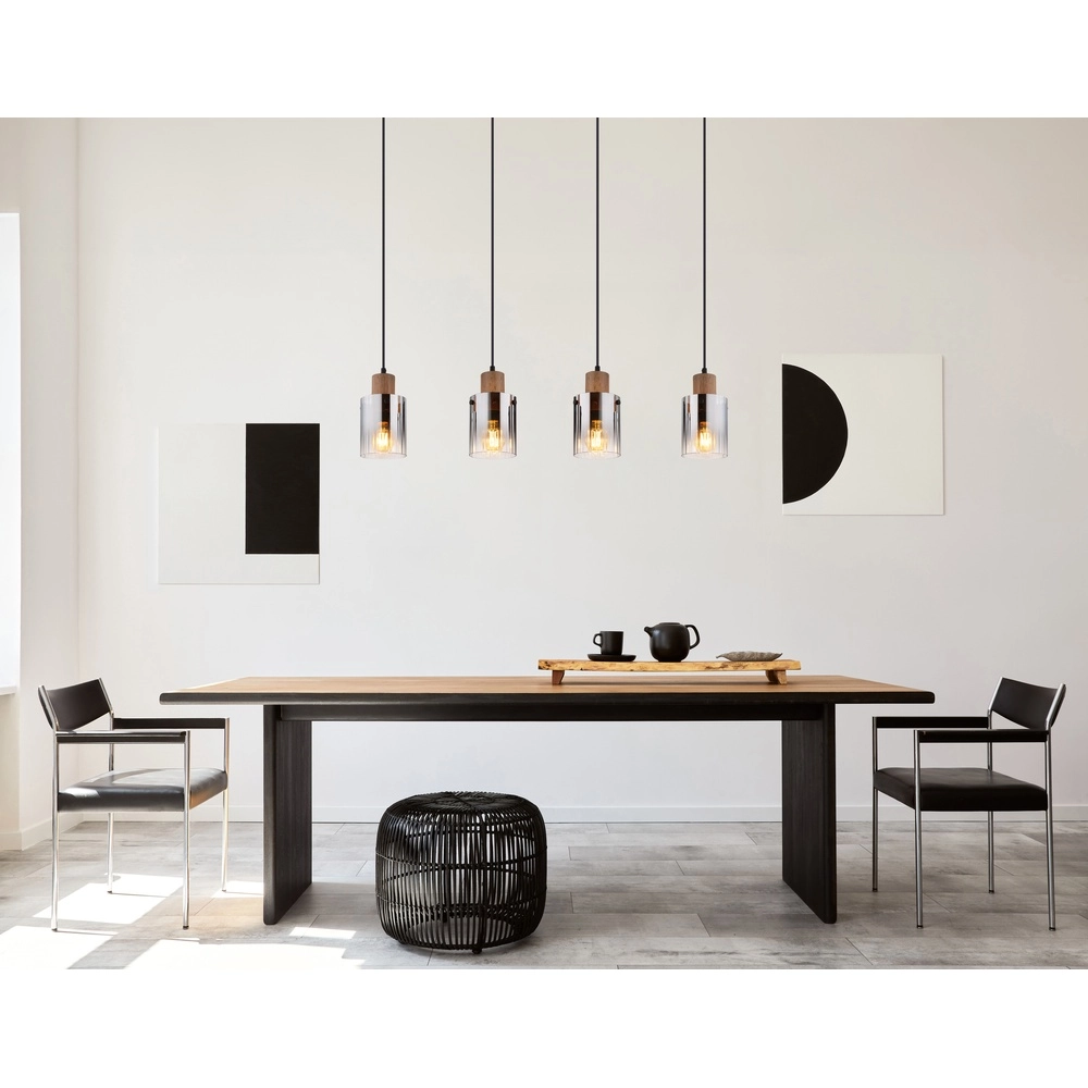 Pendant lamp Underwood wood 4-light Globo 9007371507658