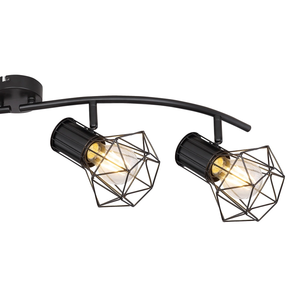 Ceiling lamp Priska 4-light black Globo 9007371406173
