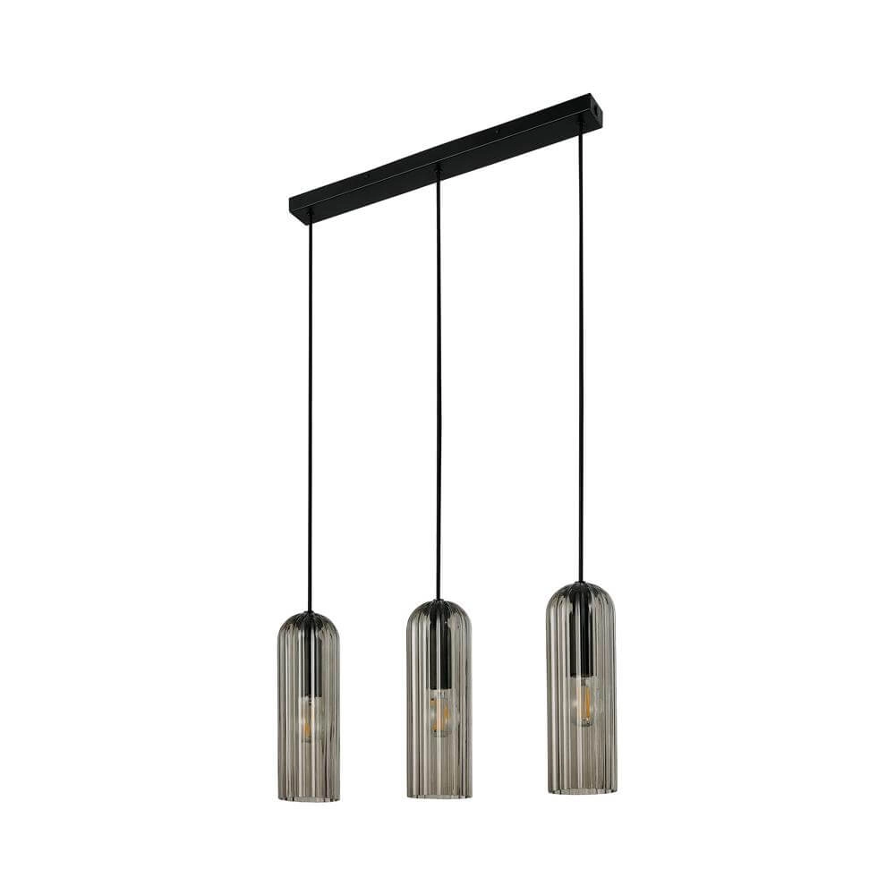 3-light pendant lamp Miella black with smoke glass Nordlux 5704924018626