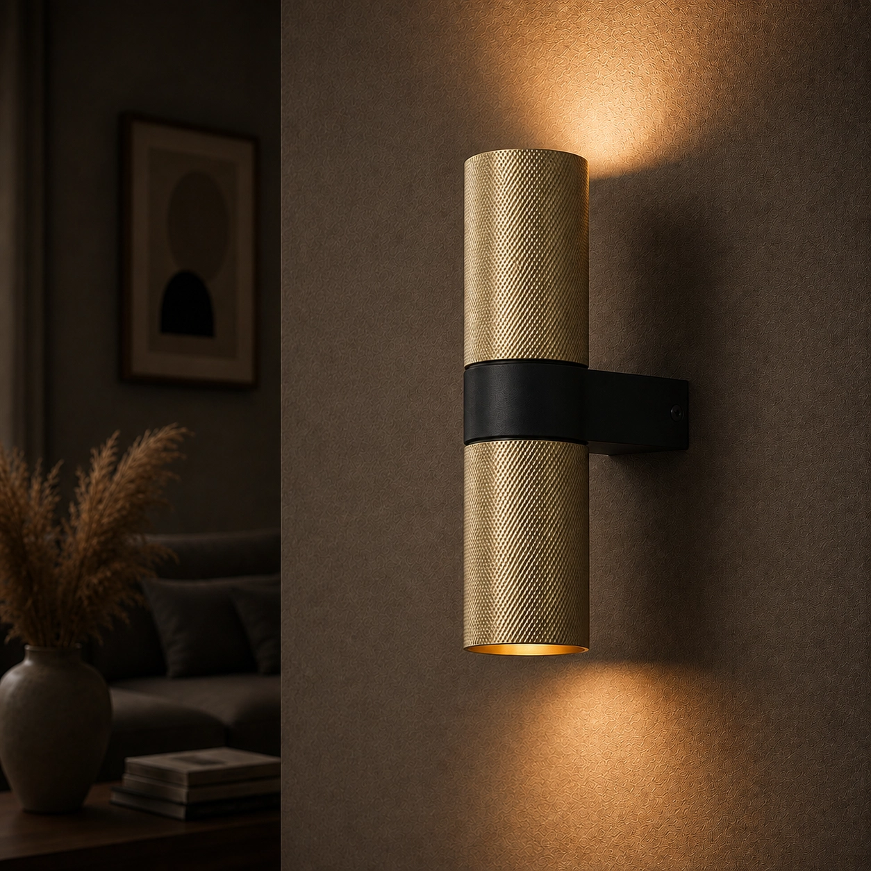 Wall spot structure Grana Matte gold with black