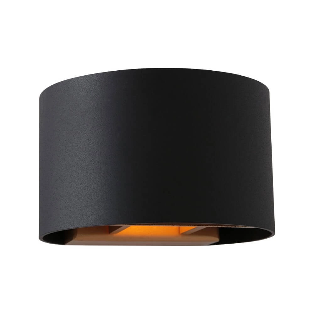 Round black wall spotlight Muro up and down