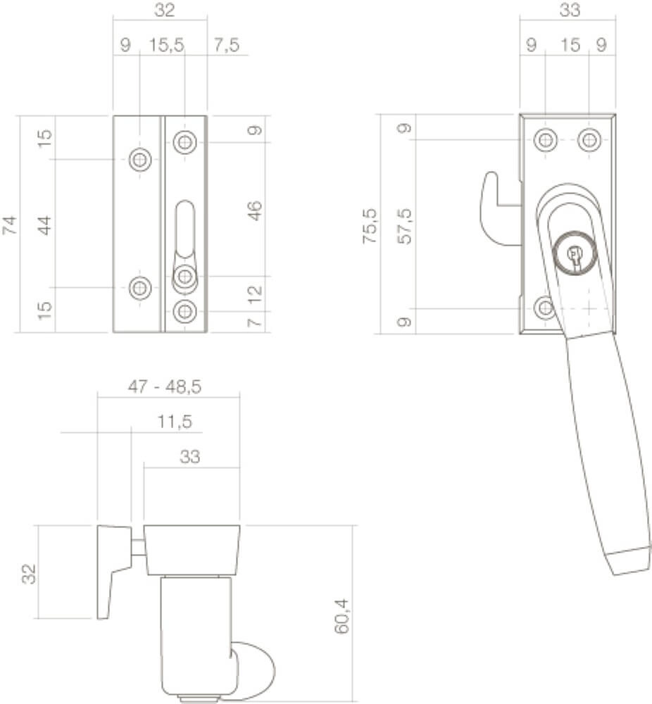 Window closure Ton 400 Lockable left chrome Intersteel 8714186130896