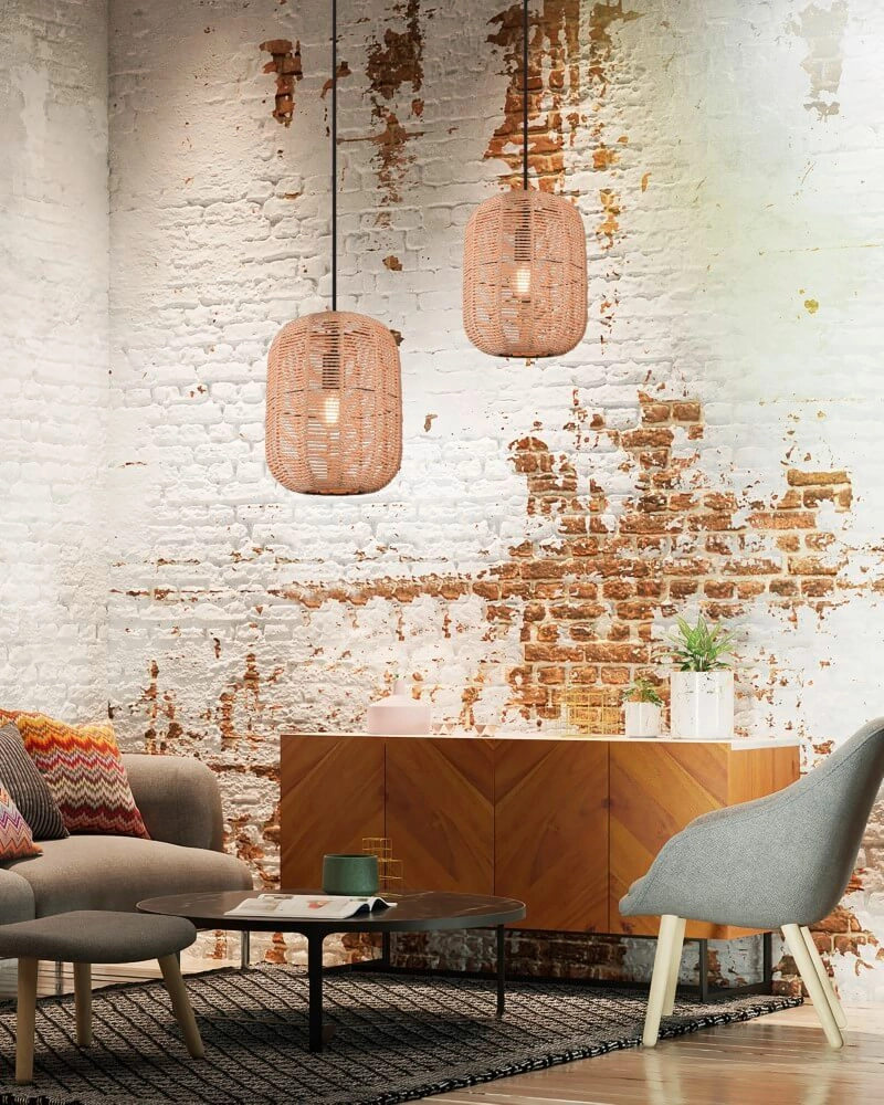 Rattan pendant lamp Runa Ø 25cm Trio 4017807476781