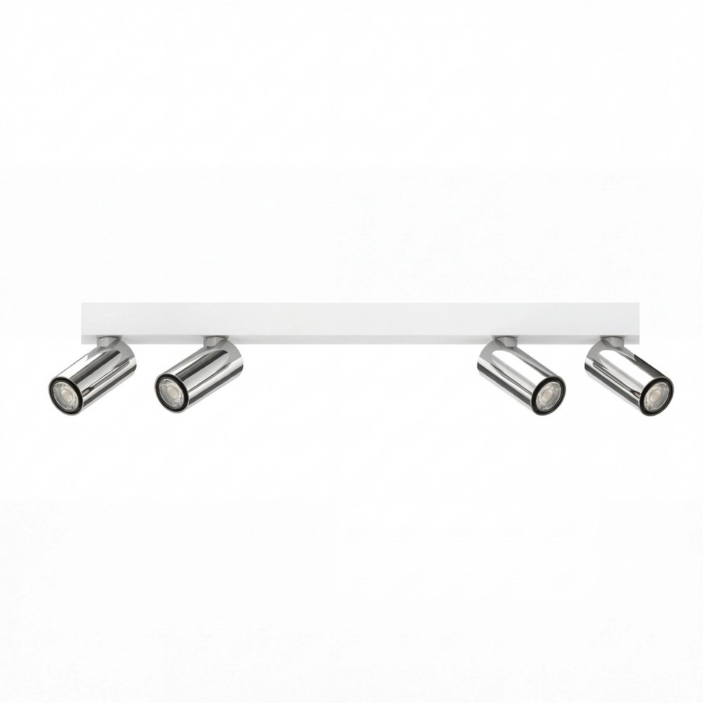 4-light surface-mounted spot Tevo Mini white with chrome