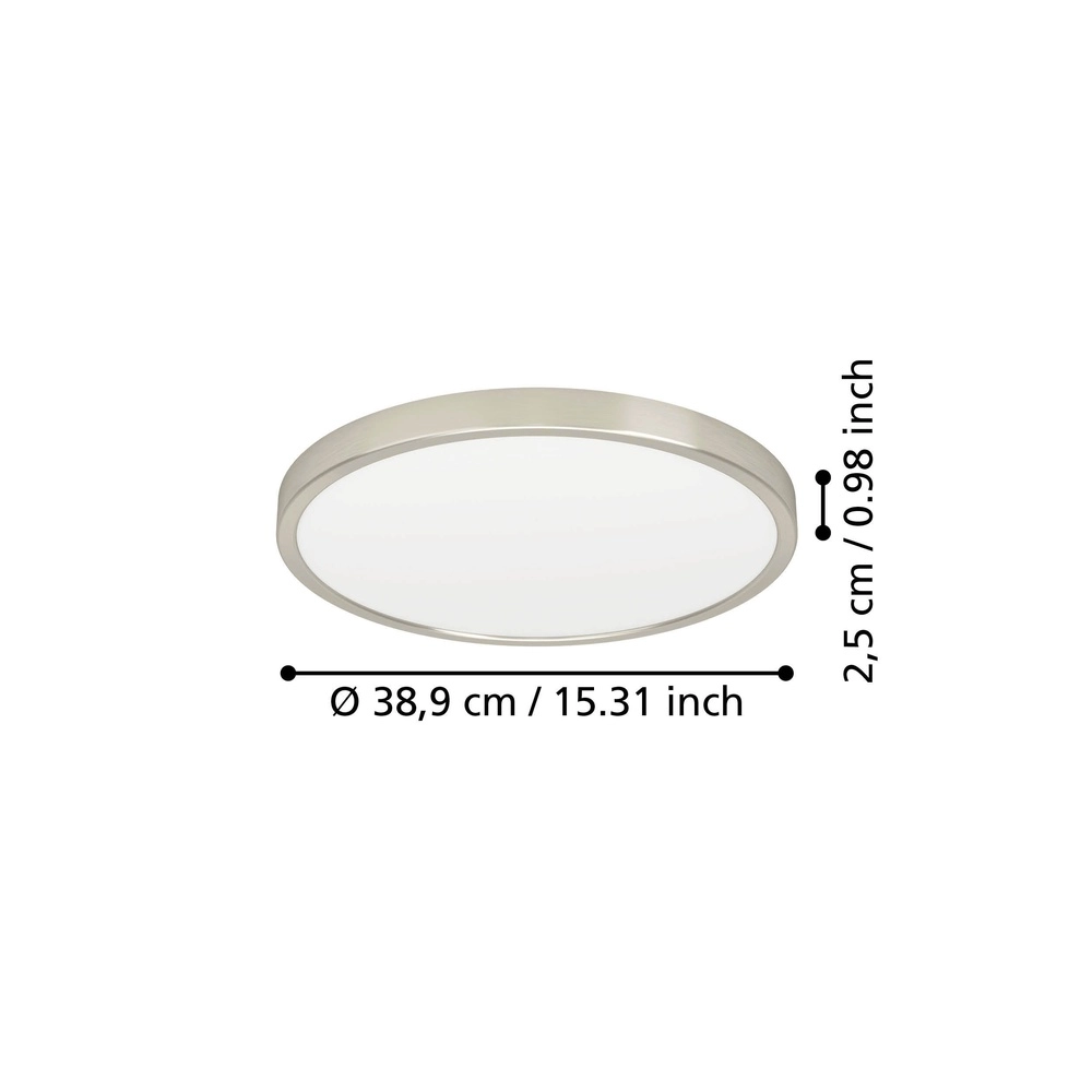 Led ceiling light Fueva 6 round - stainless steel - Ø 38,9cm Eglo 9008606330256