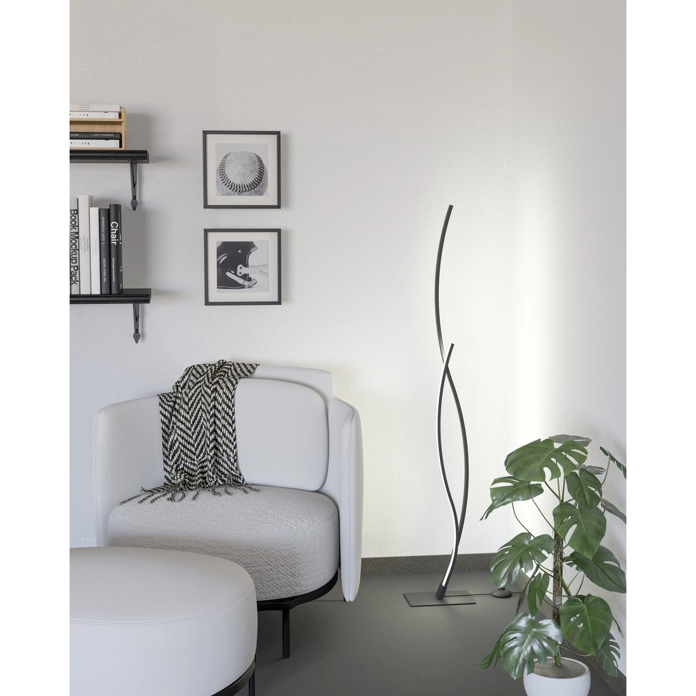 Chic LED floor lamp Grisolia 129cm - black Eglo 9008606316212
