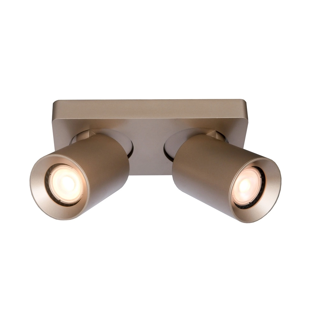 Double surface-mounted spotlight Megano champagne
