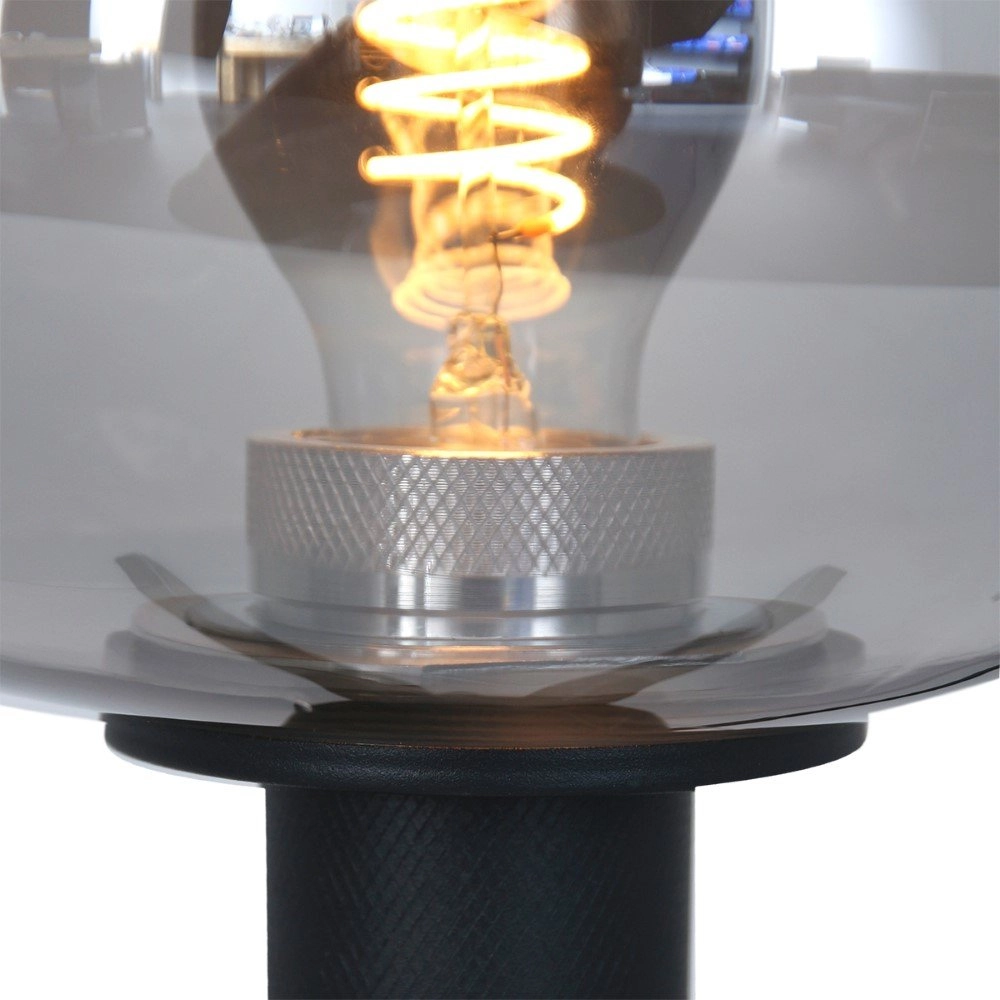 Glass table lamp Reflexion 22cm black with smoke glass Steinhauer 8712746132601