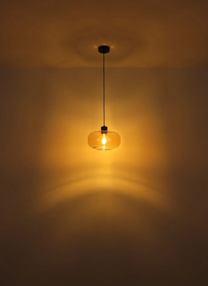 Black pendant lamp Giuseppe Amber glass Globo 9007371444212