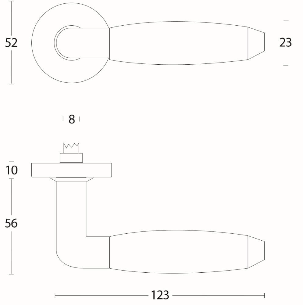 Door handle Combinatie round stainless steel tumbled Intersteel 8714186696569