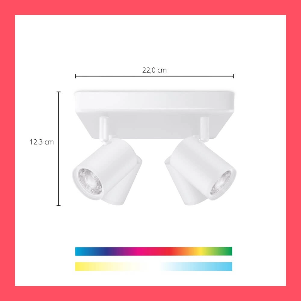 4-light surface-mounted spotlight Imageo smart - white WiZ 8719514554559