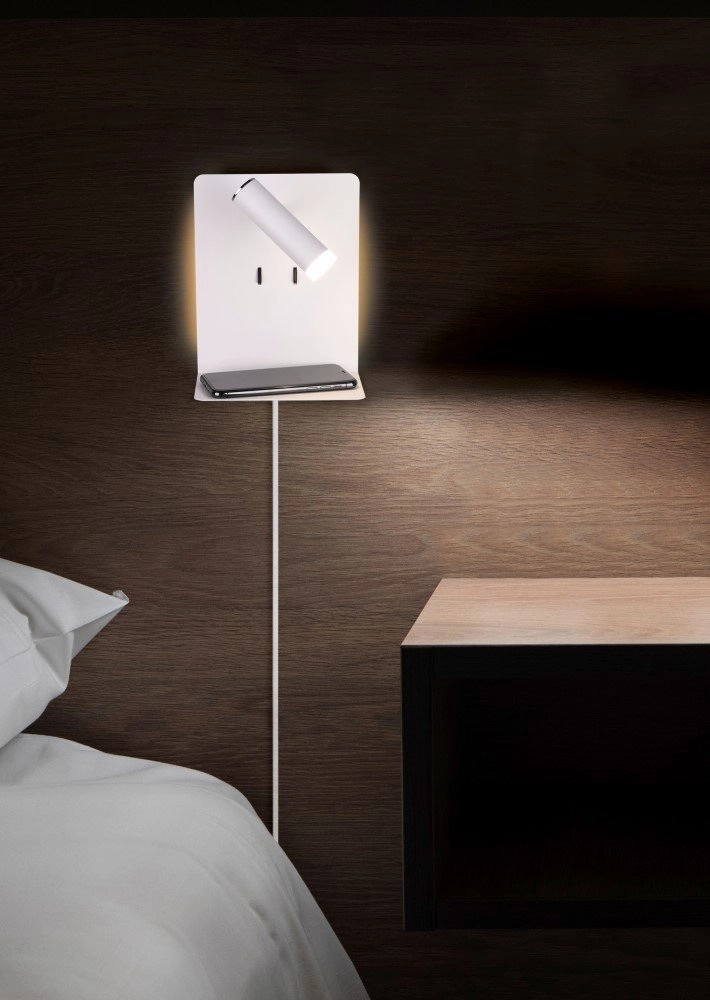 Wall lamp Element with matt white shelf Trio 4017807399875