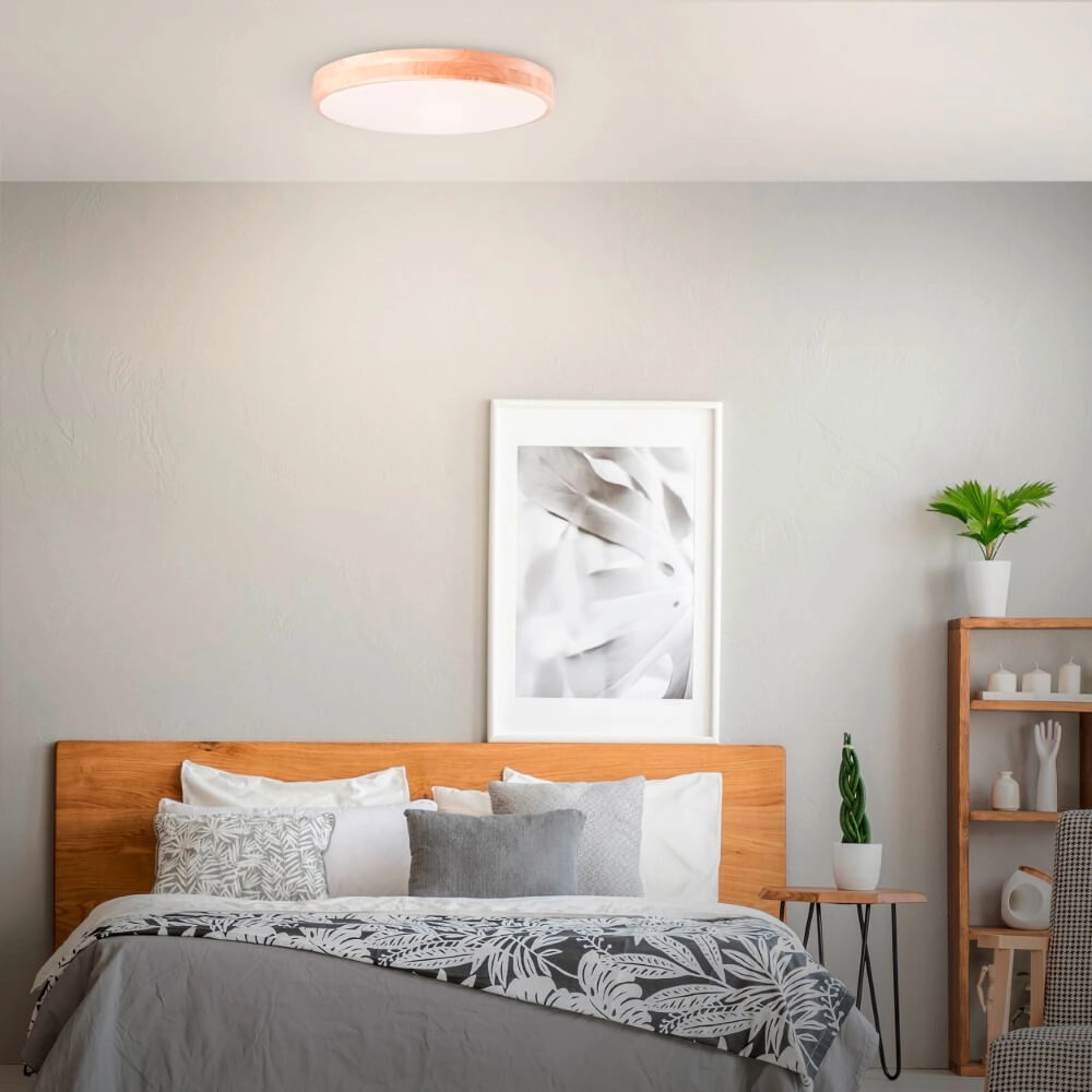 Wooden ceiling lamp Slimline Ø 50cm Brilliant 4004353426582