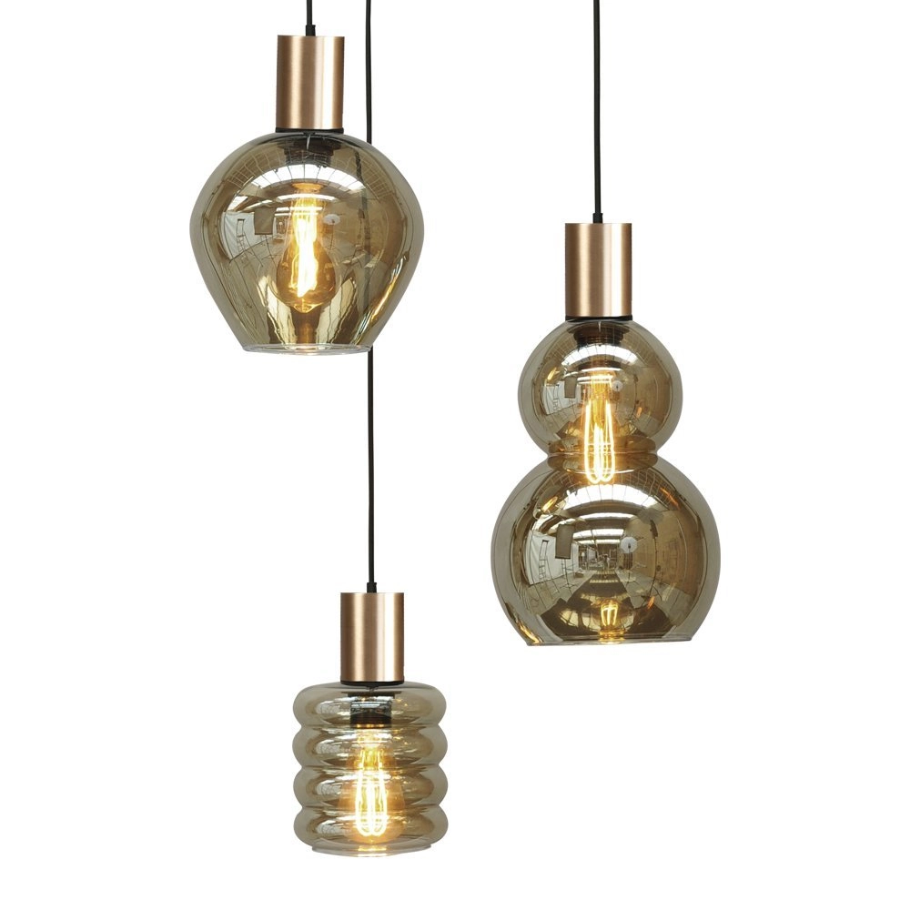 Black hanging lamp with gold Bounty 4-light curiosities Masterlight 8718121248271
