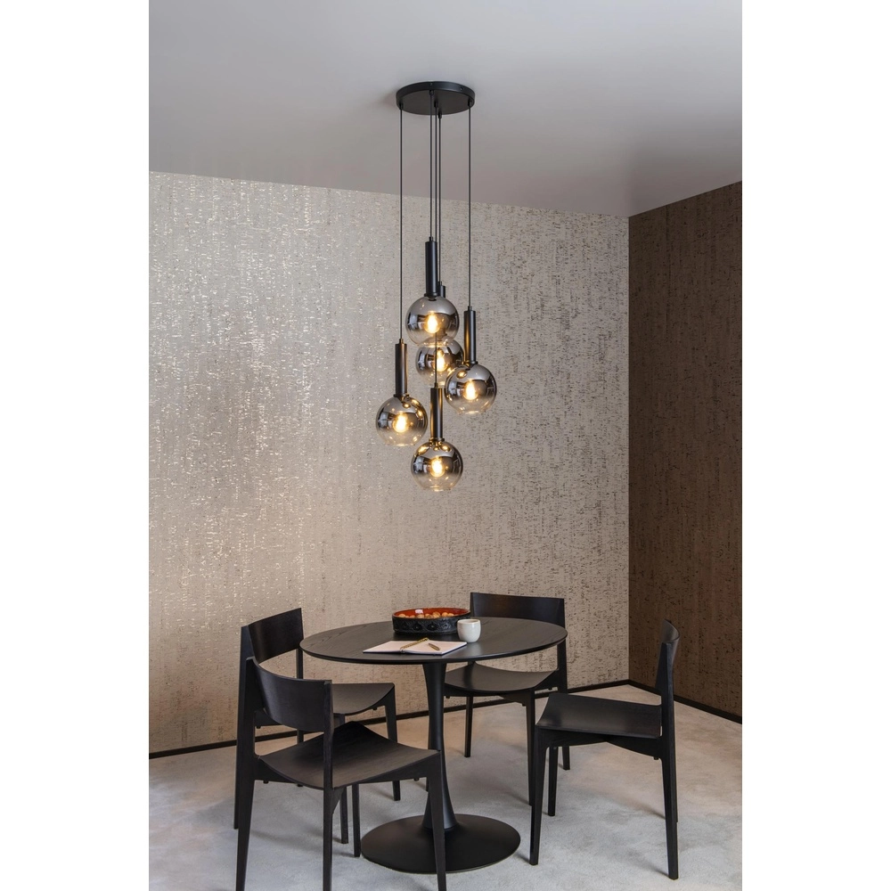 Pendant lamp Marius 5-light black Lucide 5411212452245
