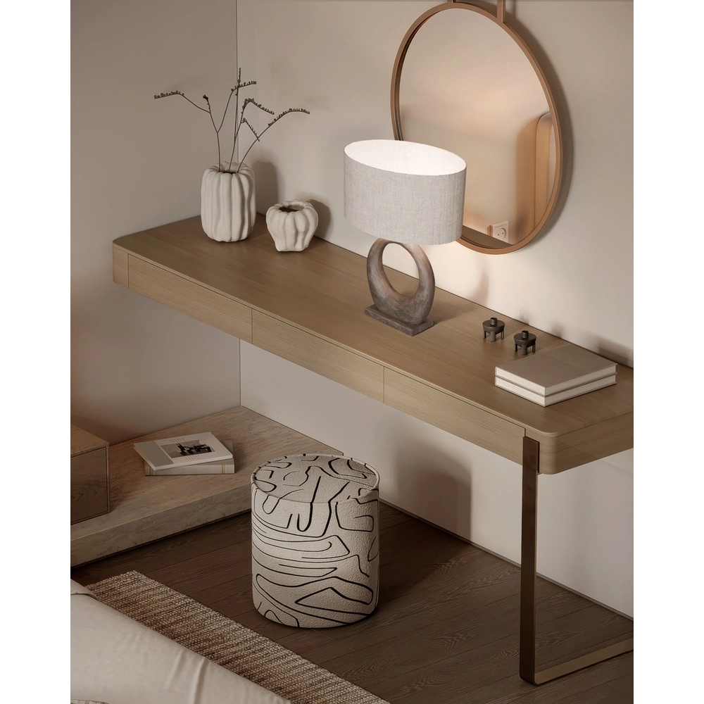Japandi table lamp Woodie Round 35cm -wood with natural Masterlight 8718121392745