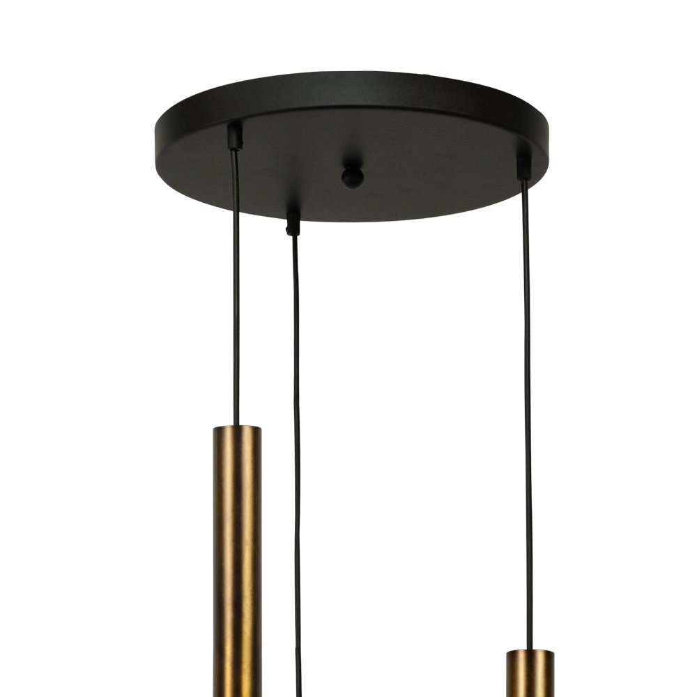 Black hanging lamp Bella 3-light with gold Masterlight 8718121255361
