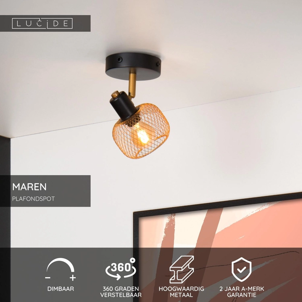 Ceiling light Maren Single gold Lucide 5411212771063