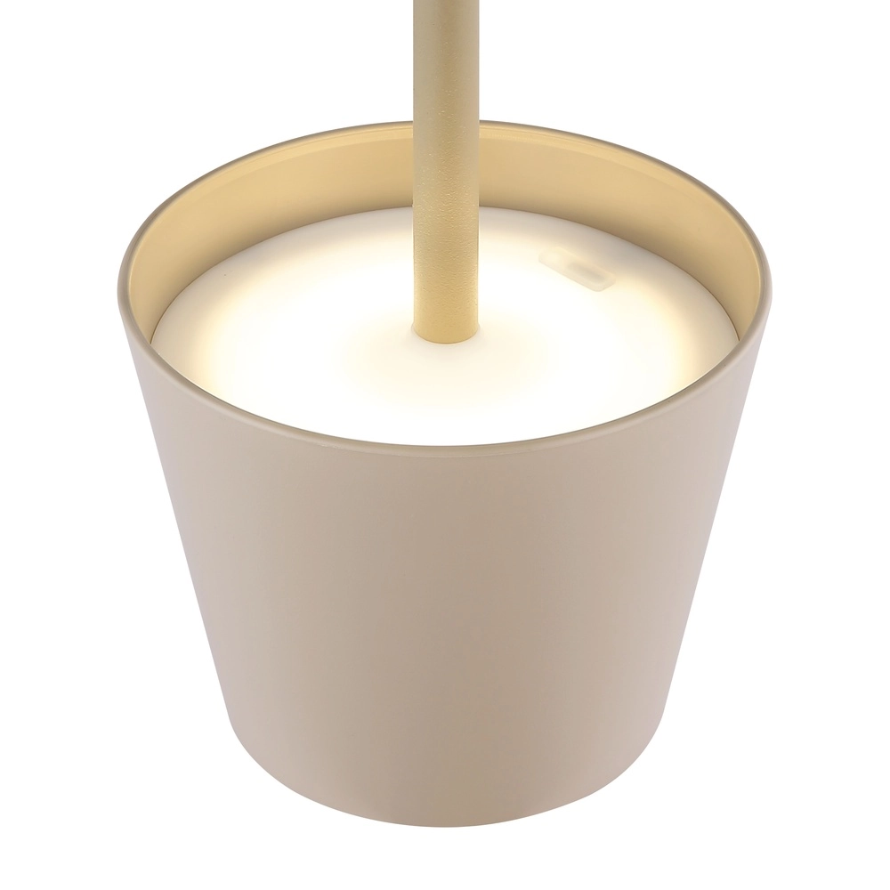 Modern table lamp Vannie I Sand brown also rechargeable for bottle Globo 9007371468805