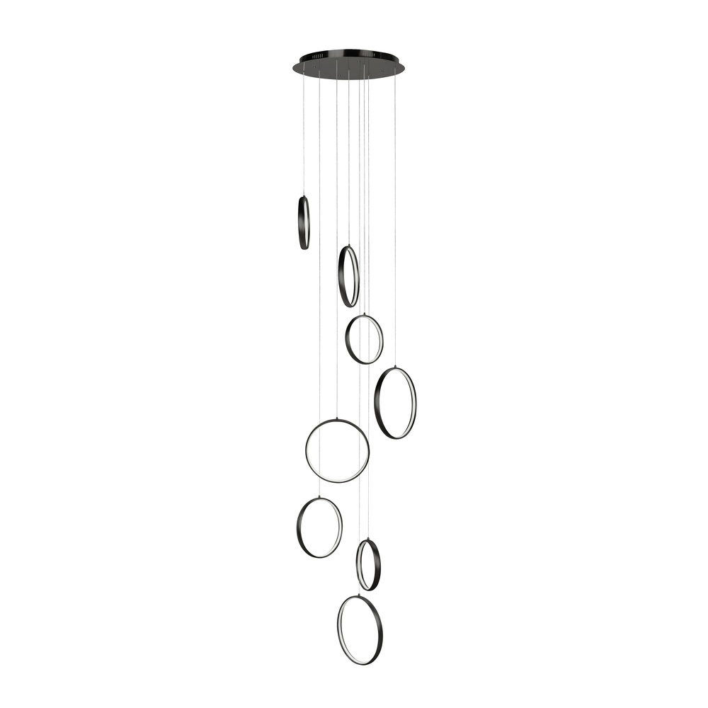 Design pendant lamp Olympia Black 8 circles
