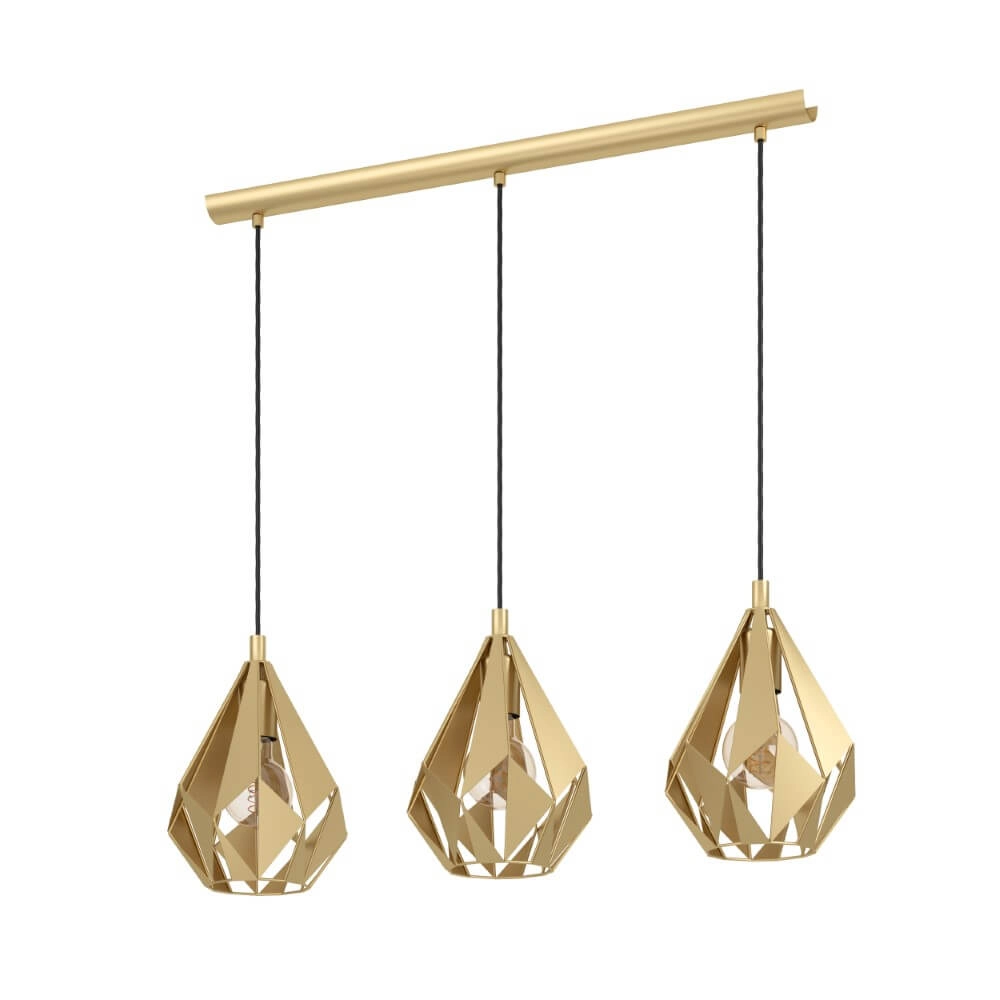 Golden Carlton 3-light pendant lamp