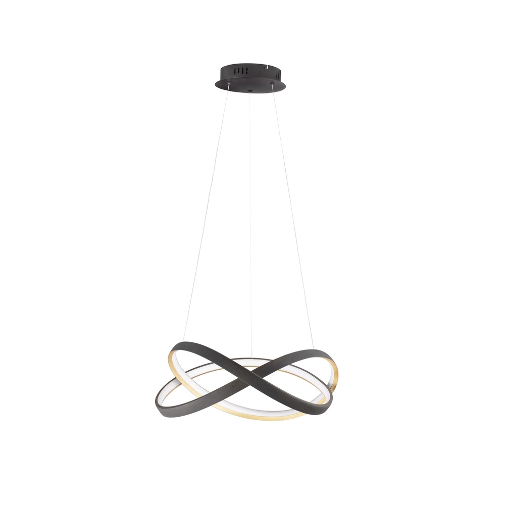 Design pendant lamp Odrey black with gold Lyora 5212017444738