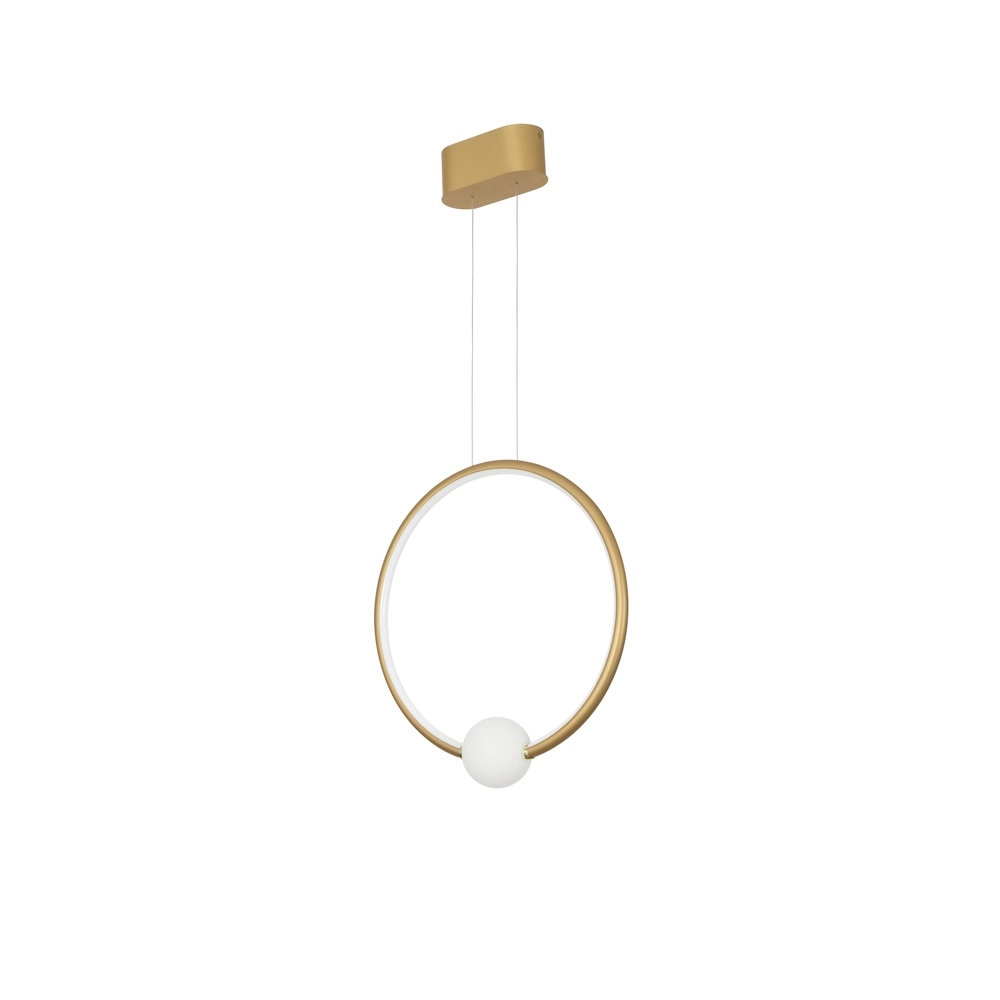 Pendant lamp Celia Gold with white round Lyora 5212017429360