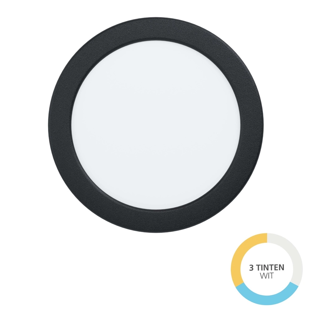 Recessed lamp Fueva 6 round - black - Ø 16,8cm