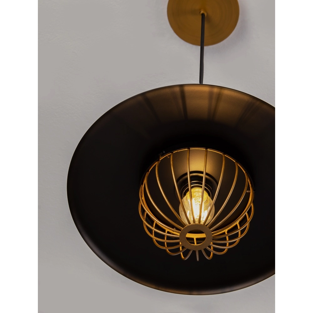Pendant lamp Fox black with gold Lyora 5212017433534
